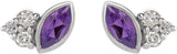 Platinum Marquise Natural Amethyst Accented Bezel-Set Earrings - view 2