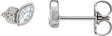 Platinum Marquise Natural Diamond Accented Bezel-Set Earrings