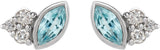 Platinum Marquise Natural Blue Zircon Accented Bezel-Set Earrings - view 2