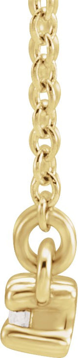 14K Gold Straight Baguette Natural Diamond Accented Bar Necklace – 1/4 CTW - Yellow Gold - view 2