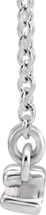 Platinum Straight Baguette Natural Diamond Accented Bar Necklace – 1/4 CTW - view 2