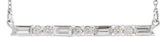 Platinum Straight Baguette Natural Diamond Accented Bar Necklace – 1/2 CTW