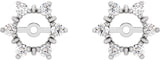 14K Gold Natural Diamond Halo-Style Earring Jackets IX - White Gold - view 2