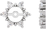 14K Gold Natural Diamond Halo-Style Earring Jackets IX - White Gold