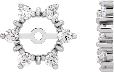 14K Gold Natural Diamond Halo-Style Earring Jackets IX - White Gold