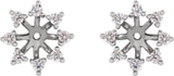 14K Gold Natural Diamond Halo-Style Earring Jackets No. 21 - White Gold - view 2