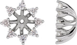 14K Gold Natural Diamond Halo-Style Earring Jackets No. 21 - White Gold