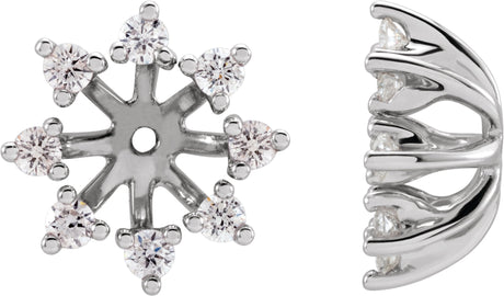 14K Gold Natural Diamond Halo-Style Earring Jackets No. 21 - White Gold