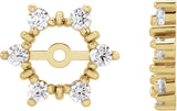 14K Gold Natural Diamond Halo-Style Earring Jackets IX - Yellow Gold