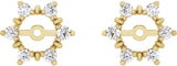 14K Gold Natural Diamond Halo-Style Earring Jackets IX - Yellow Gold - view 2