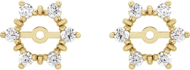 14K Gold Natural Diamond Halo-Style Earring Jackets IX - Yellow Gold - view 2