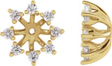 14K Gold Natural Diamond Halo-Style Earring Jackets No. 21 - Yellow Gold