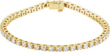 14K Gold Round Natural Diamond Line Bracelet - Yellow Gold