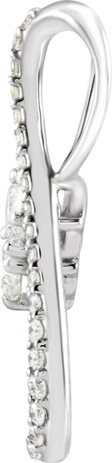 14K Gold Round Natural Diamond Infinity-Inspired Pendant - view 2