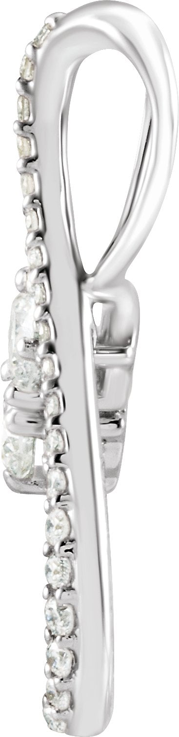 14K Gold Round Natural Diamond Infinity-Inspired Pendant - view 2