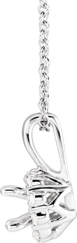 14K Gold Round Natural Diamond Halo-Style Necklace – up to 1/4 CTW - view 2