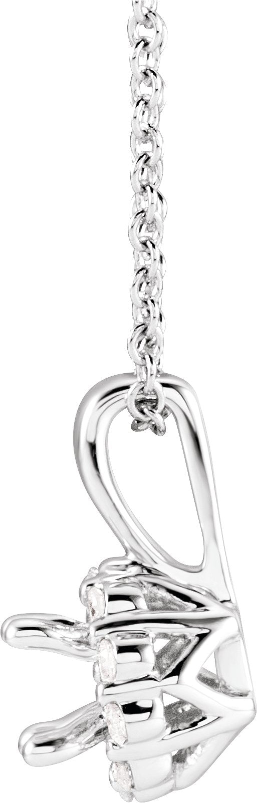 14K Gold Round Natural Diamond Halo-Style Necklace – up to 1/4 CTW - view 2