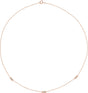 14K Gold Straight Baguette Natural Diamond Baguette Station Necklace - Rose Gold