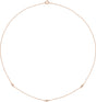14K Gold Square Natural Diamond Bezel-Set Station Necklace - Rose Gold