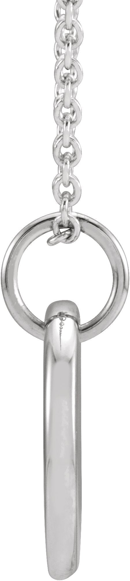 14K Gold Engravable Accented Necklace – 11x9mm - White Gold - view 2