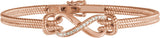 14K Gold Round Natural Diamond Infinity Rope Bangle Bracelet - Rose Gold
