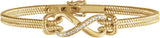14K Gold Round Natural Diamond Infinity Rope Bangle Bracelet - Yellow Gold