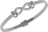 14K Gold Round Natural Diamond Infinity Rope Bangle Bracelet - White Gold - view 3