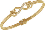 14K Gold Round Natural Diamond Infinity Rope Bangle Bracelet - Yellow Gold - view 3