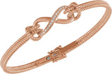 14K Gold Round Natural Diamond Infinity Rope Bangle Bracelet - Rose Gold - view 3