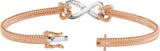 14K Gold Round Natural Diamond Infinity Rope Bangle Bracelet - Two-Tone - view 2