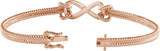 14K Gold Round Natural Diamond Infinity Rope Bangle Bracelet - Rose Gold - view 2