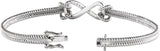 14K Gold Round Natural Diamond Infinity Rope Bangle Bracelet - White Gold - view 2