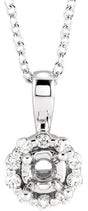 14K Gold Round Natural Diamond Halo-Style Necklace – up to 1/4 CTW