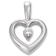 Platinum Round Natural Diamond Heart Pendant