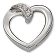 Platinum Round Natural Diamond Heart Pendant – 0.03 CTW