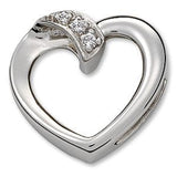 Platinum Round Natural Diamond Heart Pendant – 0.03 CTW