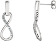 14K Gold Round Natural Diamond Infinity-Inspired Earrings - White Gold