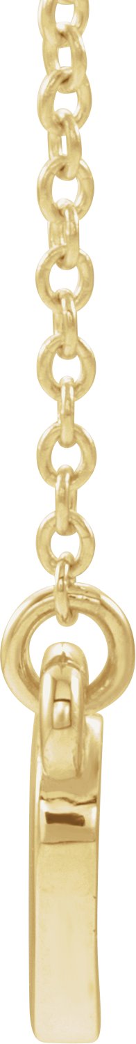 14K Gold Round Natural Mozambique Garnet Heart Necklace - Yellow Gold - view 2