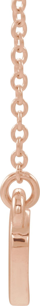 14K Gold Round Natural Mozambique Garnet Heart Necklace - Rose Gold - view 2
