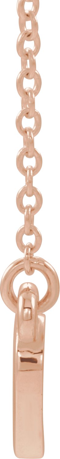 14K Gold Round Natural Mozambique Garnet Heart Necklace - Rose Gold - view 2