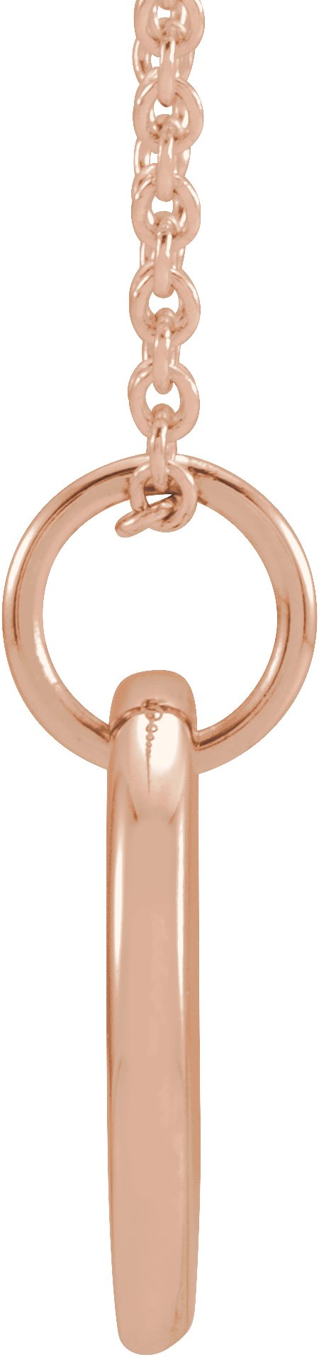 14K Gold Engravable Accented Necklace – 11x9mm - Rose Gold - view 2