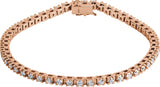 14K Gold Round Lab-Grown Diamond Line Bracelet – 2.7mm Stones - Rose Gold