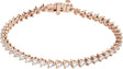14K Gold Round Lab-Grown Diamond Line Bracelet – 3mm Stones - Rose Gold