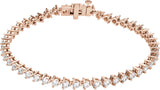 14K Gold Round Lab-Grown Diamond Line Bracelet – 4 3/4 CTW - Rose Gold