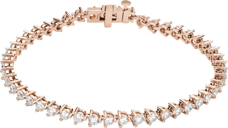 14K Gold Round Lab-Grown Diamond Line Bracelet – 4 3/4 CTW - Rose Gold