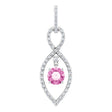 14K Gold Round Natural Pink Sapphire Infinity-Inspired Pendant