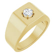 14K Gold Round Natural Diamond Solitaire Ring – 4.8mm Stones
