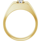14K Gold Round Natural Diamond Solitaire Ring – 4.8mm Stones - view 2