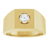 14K Gold Round Natural Diamond Solitaire Ring – 4.8mm Stones - view 3