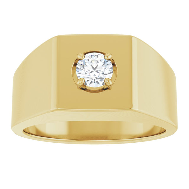 14K Gold Round Natural Diamond Solitaire Ring – 4.8mm Stones - view 3